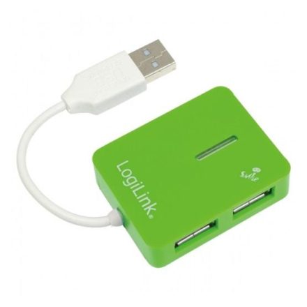 USB LogiLink UA0138 "Smile" USB2.0 4 portos külső hub - Zöld