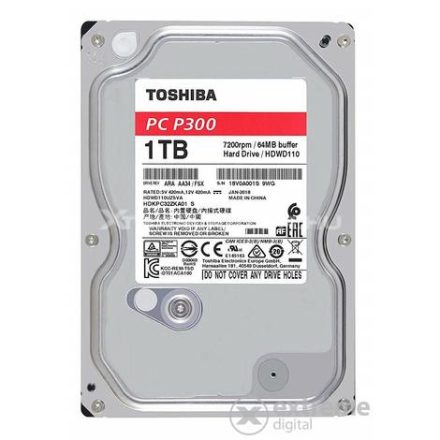 HDD 3,5" TOSHIBA P300 1TB SATA3 7200rpm 64MB - HDWD110UZSVA