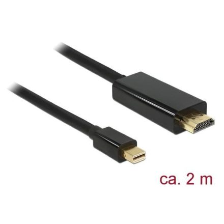 KAB Delock 83699 miniDisplayport 1.2 dugó - High Speed HDMI A dugó 4K - Fekete - 2m