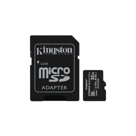 microSD memóriakártya 32GB + Adapter Kingston Canvas SDCS/32GB