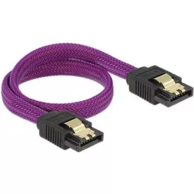   SATA - SATA adatkábel 30cm egyenes Lila erősített Delock 83690