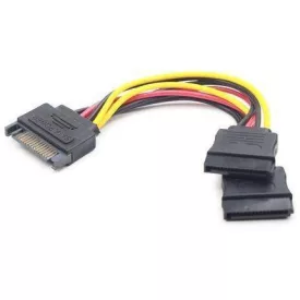   SATA apa - 2xSATA anya elosztó kábel 15cm Gembird CC-SATAM2F-01