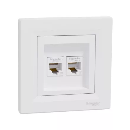 Asfora UTP Cat5e aljzat 2xRJ45 fehér EPH4400121