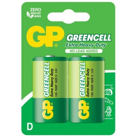 GP Greencell RP20 Extra Heavy Duty D Battery Pack 2db-os