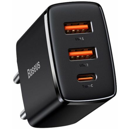 Hálózati töltő USB + Type-C Baseus CCXJ-E01 30W 5A fekete