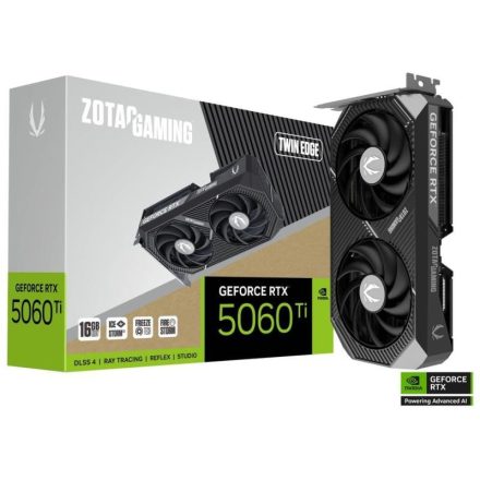 ZOTAC Videokártya GeForce RTX 5060 Ti GAMING Twin Edge 16GB GDDR7