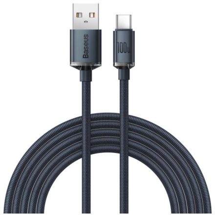 Baseus Crystal Shine USB-A - USB-C Kábel - 2m 5A 100W - Fekete