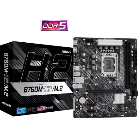 ASRock B760M-H2/M.2 (mATX, LGA 1700) alaplap (90-MXBN00-A0UAYZ)