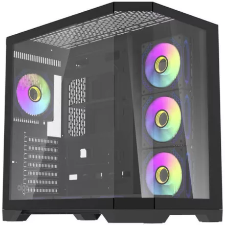 DarkFlash FT418 Pro gépház, fekete (7xARGB venti)
