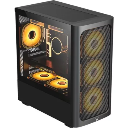 Formula AirMesh G3 Black Számítógépház –  (fekete, ablakos, 1x12cm venti, mATX, 1xUSB3.0, 2xUSB2.0)